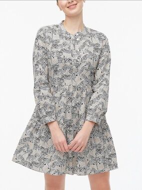 J.Crew Zebra Leopard‎ Animal Print Tiered Mini Dress XXS